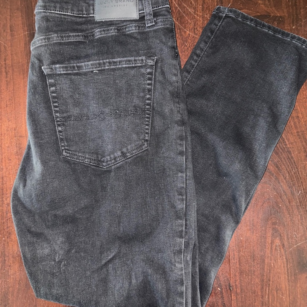 Lucky Brand Black 410 Athletic Straight Jeans